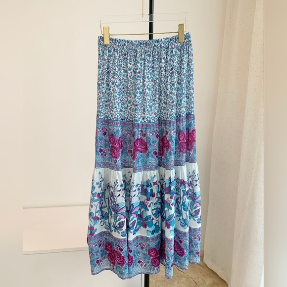 Final Sale Spell Love Jetty Maxi Skirt In Blue Nirvana - Picture 11 of 11